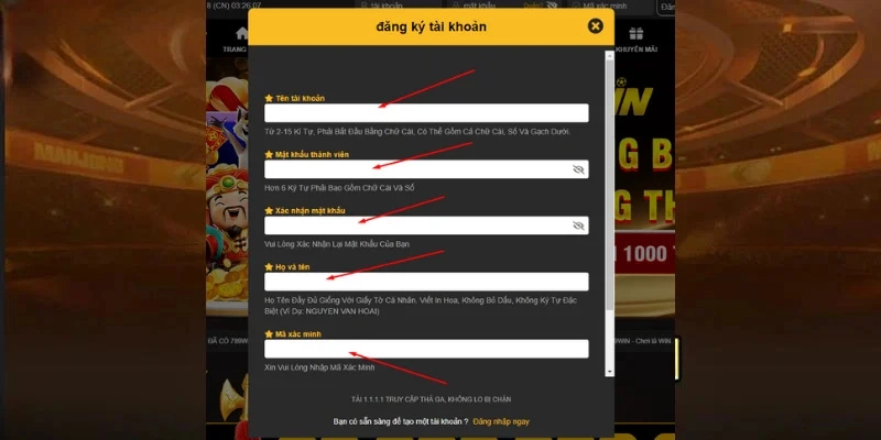 Đăng ký tài khoản là bước đầu để bạn tham gia thể thao 789win